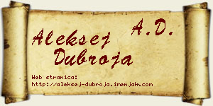 Aleksej Dubroja vizit kartica